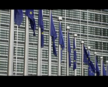 European commision flags Stock Footage 7134341
