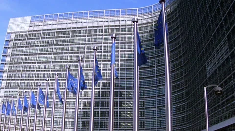 European Commission in Brussels. Stock Footage 36018748