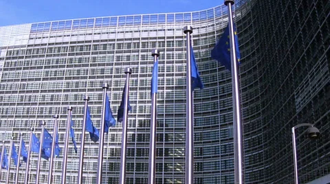 European Commission in Brussels. Stock Footage