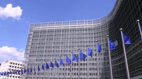 European Commission in Brussels. Stock Footage 38361723