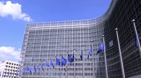 European Commission in Brussels. Stock Footage 38458345