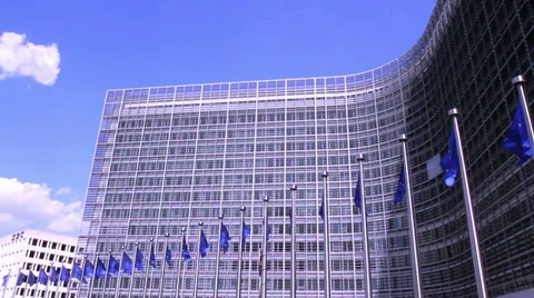 European Commission in Brussels. Stock Footage 38461314