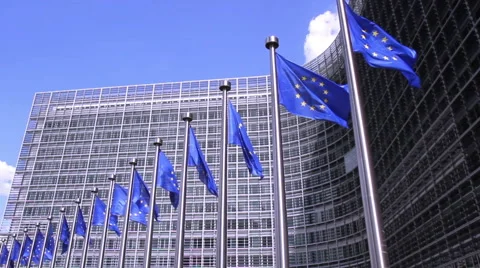 European Commission in Brussels. Stock Footage 41728343