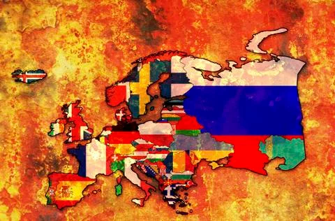 European countries on map Stock Illustration