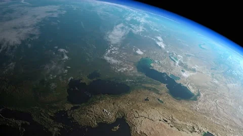 European countries from space. Flying over the earth in space. Stock Footage