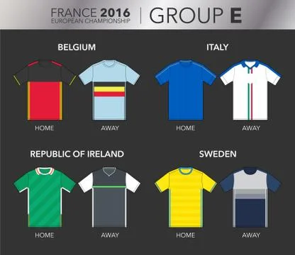 European Cup 2016 - Group E Stock Illustration