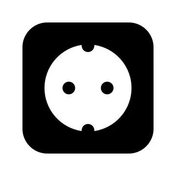 European electrical socket icon with round holes and grounding clips Stock Illustration