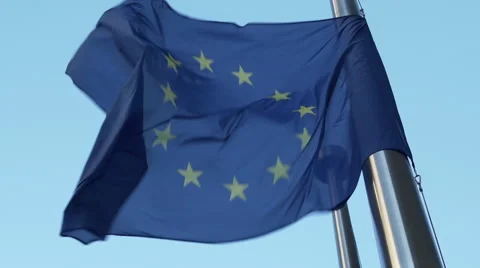 European Flag floating Stock Footage 45485060