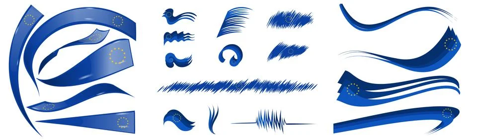 European flag set elements, vector illustration on a white background Stockillustratie