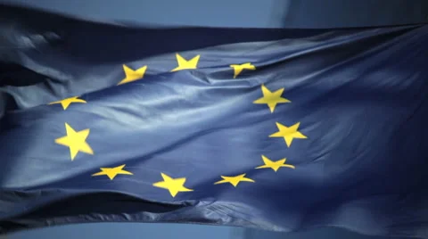European flag slow Stock Footage