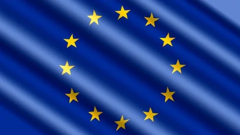 European flag waving animated loop 4k footage Stock-Footage 109191632