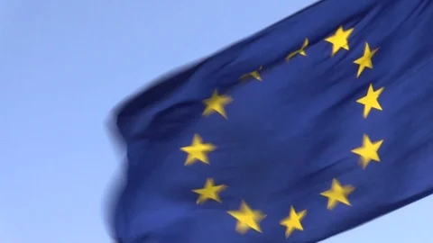 European flag in wind Stock Footage 103058193