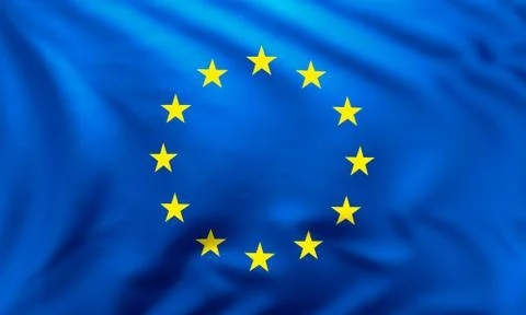 European flag in the wind Stock Illustration