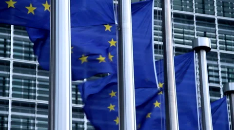 European flags Vídeos de archivo 52475454