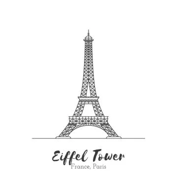 European landmark in thin line vector illustration Stock Illustration