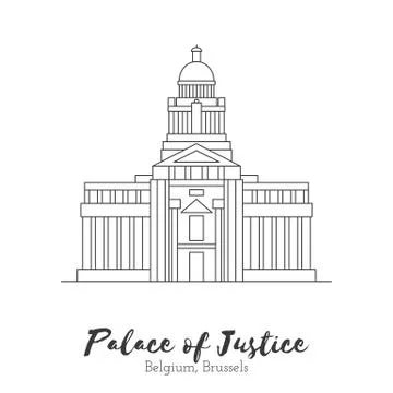 European landmark in thin line vector illustration Stock Illustration