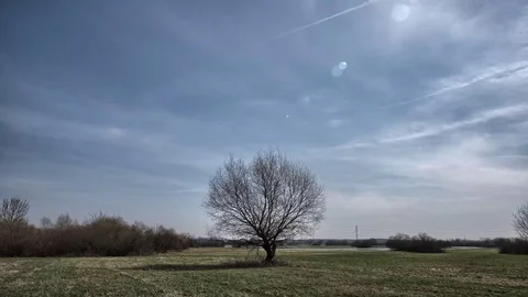  European landscape. Clouds moving in the sky Time lapse. Stock Footage 74759162