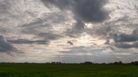 European landscape. Clouds moving in the sky Time lapse.  스톡 동영상 118014680