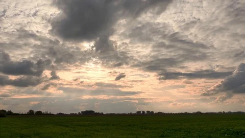European landscape. Clouds moving in the sky Time lapse.  Stockbeeldmateriaal 118014688