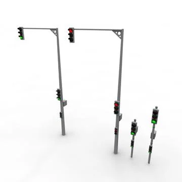 European normalised traffic lights 3D Model