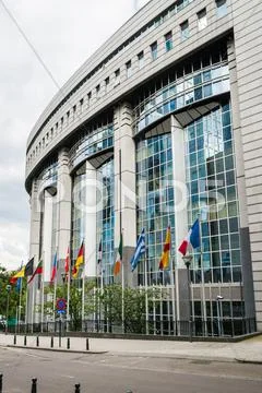 European parliament in brussels, belgium Stock Photos