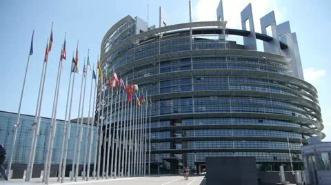 European Parliament in Strasbourg Stock Footage
