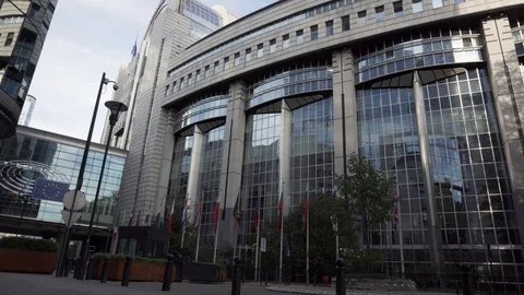 European parliamentq Brussels Stock Footage