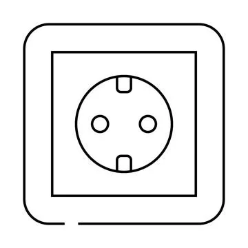 European socket line icon vector illustration 库存插图