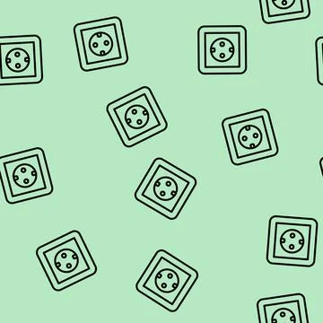 European socket line vector seamless pattern 스톡 일러스트