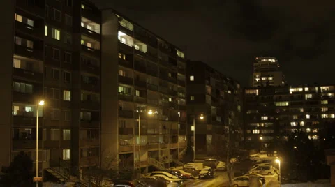 European suburb in the night. Stock Footage 1048930