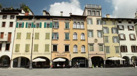 European Town Pan Left Stock Footage 60645199