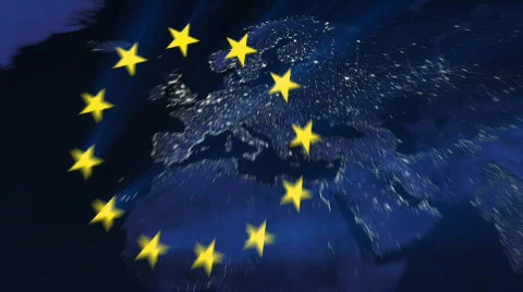 European Unioin Flag Stock Footage