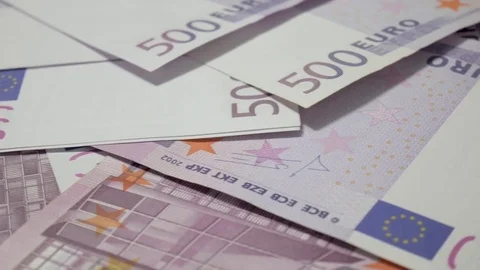 European Union banknotes, background. Euro currency. Cash money Stock Footage 84656341