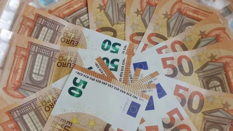 European Union banknotes, background Stock Footage 81567486