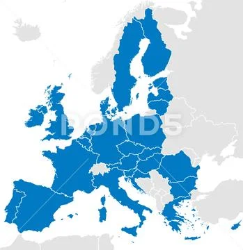 European Union countries political map Stock Illustration
