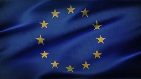European Union Flag Background Stock Footage 343577093