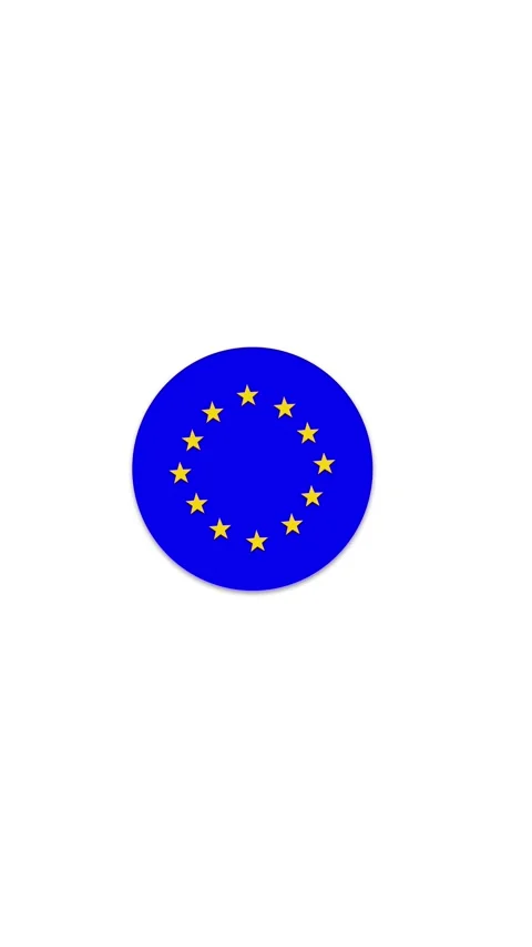 European Union Flag Button Icon Animation Stock Footage 336747556