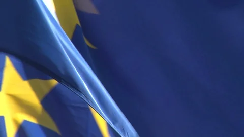 European Union flag close Stock Footage 128902376