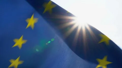 European Union Flag Flapping Stock Footage 118964694