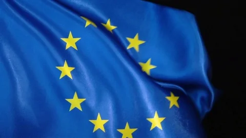 European Union Flag Flapping Video stock 118968875