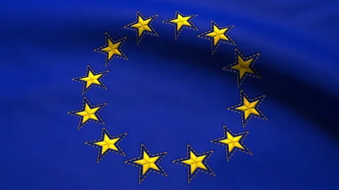 European Union Flag Loop Stock Footage 241245406