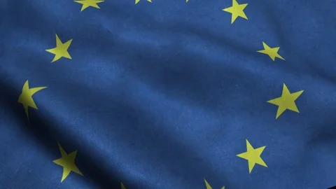 European Union flag loop wave motion Stock Footage 82753676