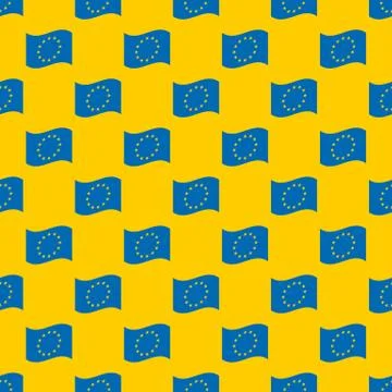European Union flag seamless pattern Stock Illustration