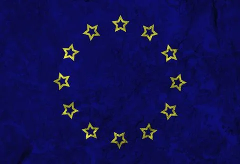 European union flag with texture on background イラスト素材