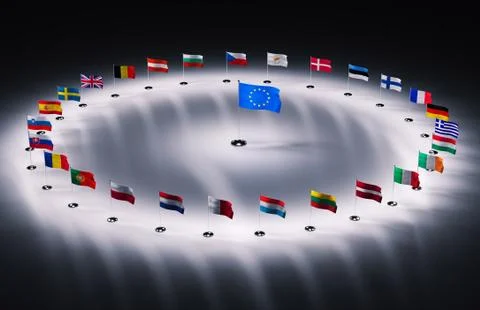 European union flags Stock Illustration