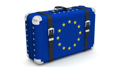 European Union at lockdown Stock Footage 155409627