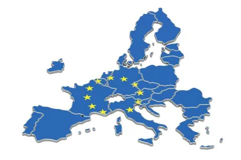 European union map, 3D rendering Stock Illustration