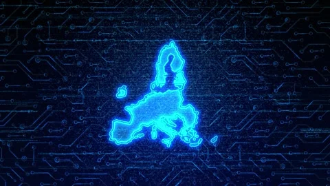 European Union Map Digital Technology Opener Vídeo Stock 335083221