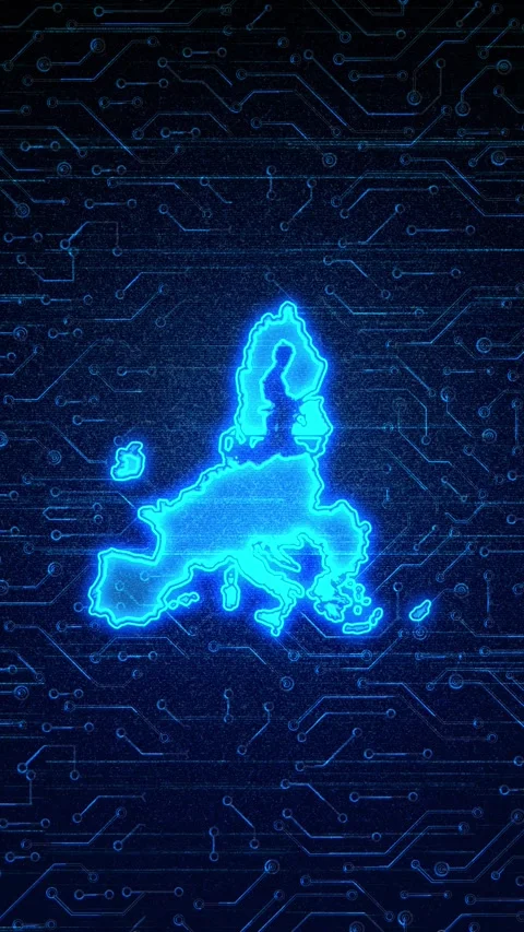 European Union Map Digital Technology Opener Stock Footage 336315106