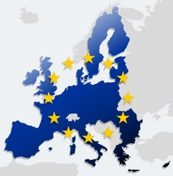 European union map Stock Illustration